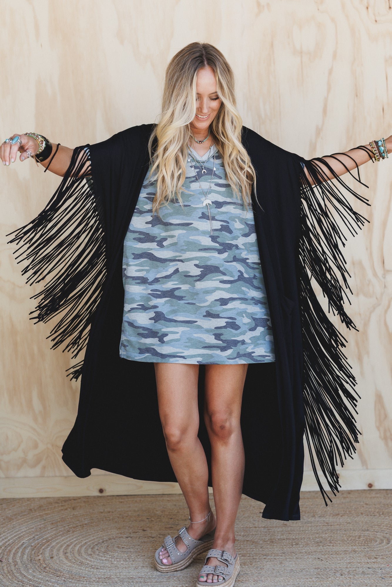 The Nest Showstopper Duster Kimono - Black