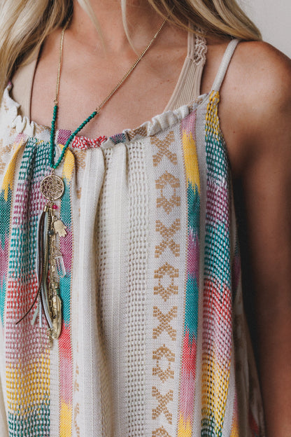 Goa Embroidered Maxi Dress - Cream Multi