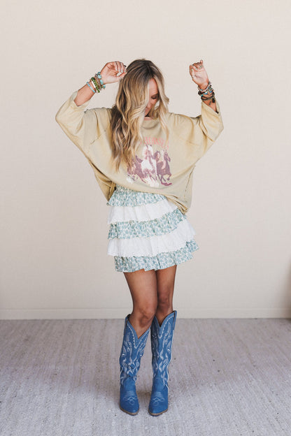 Floral Springs Mini Skort - Sage