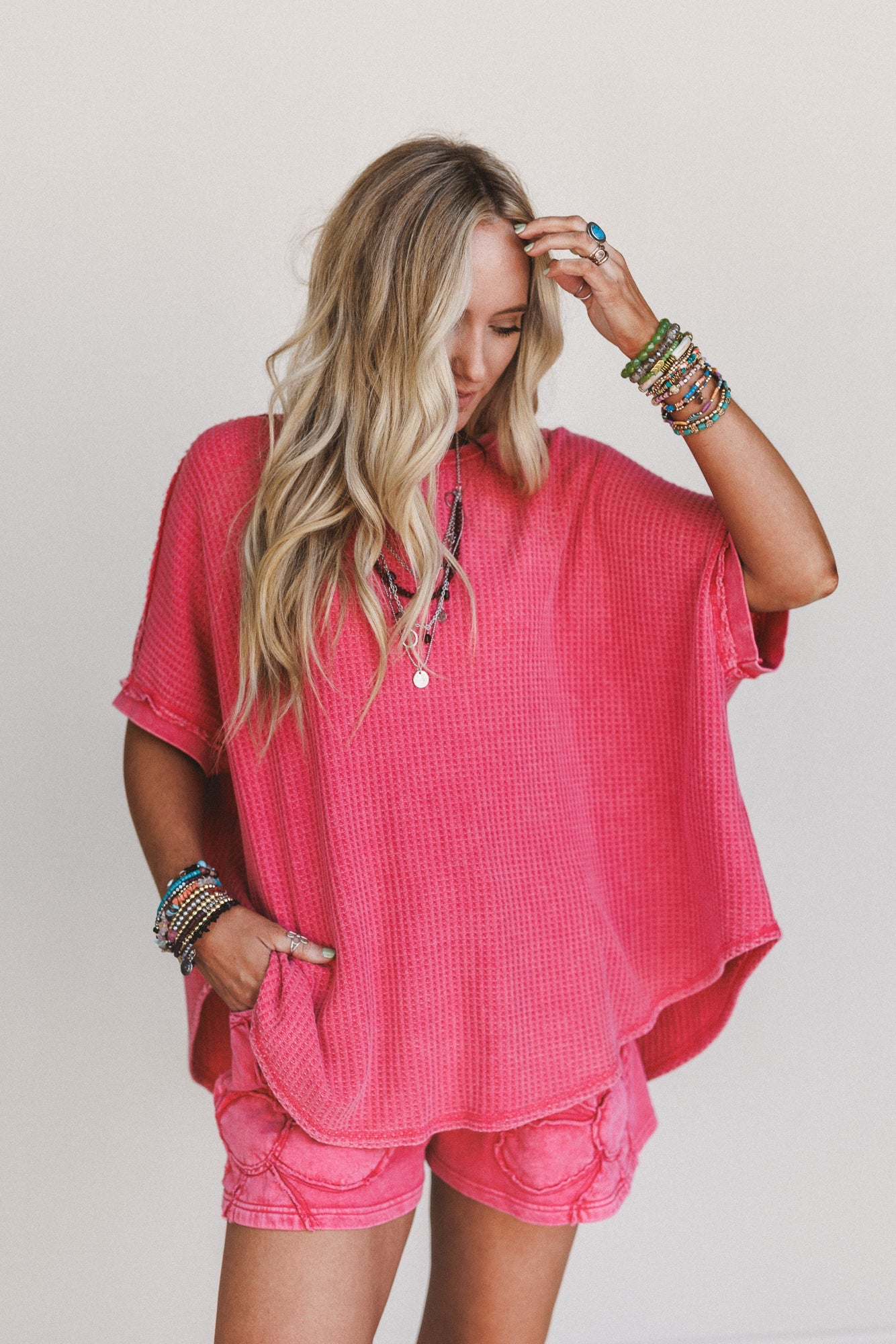 Next Stop Thermal Knit Top - Red