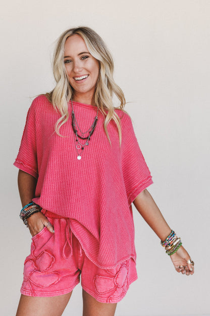 Next Stop Thermal Knit Top - Red