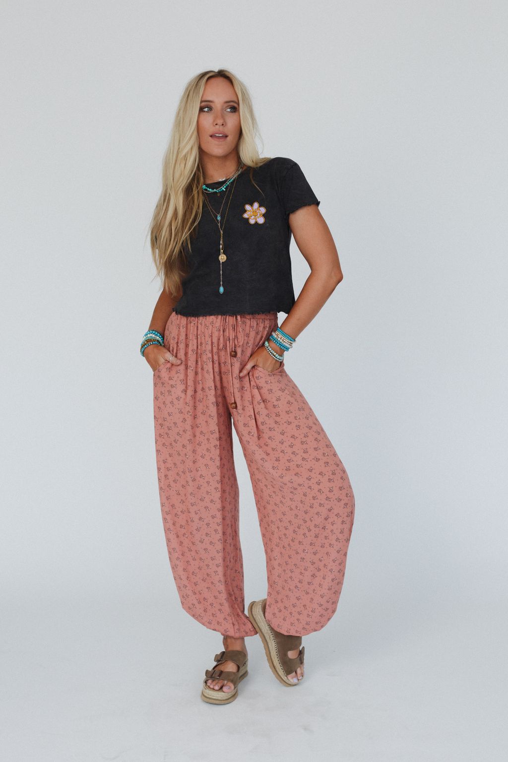 The Nest Emberlyn Wide Leg Cinched Pants - Clay