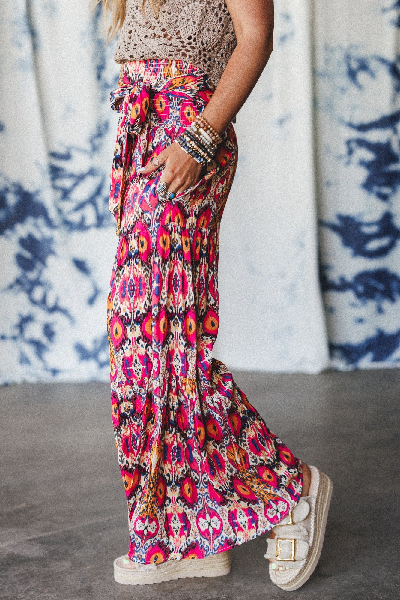 The Nest Secret Admirer Printed Pants - Pink Multi