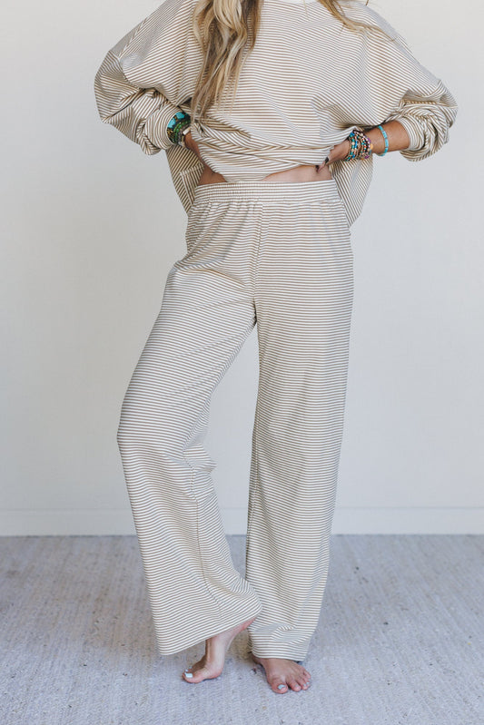 Soft Mode Wide Leg Pants - Beige