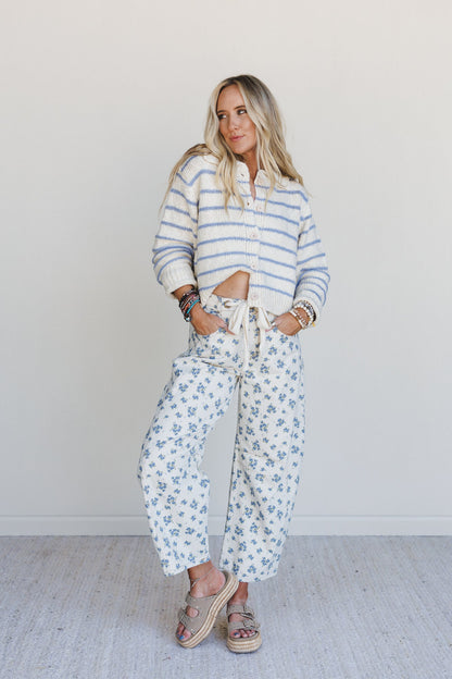 Petal Blue Barrel Leg Pants - Denim