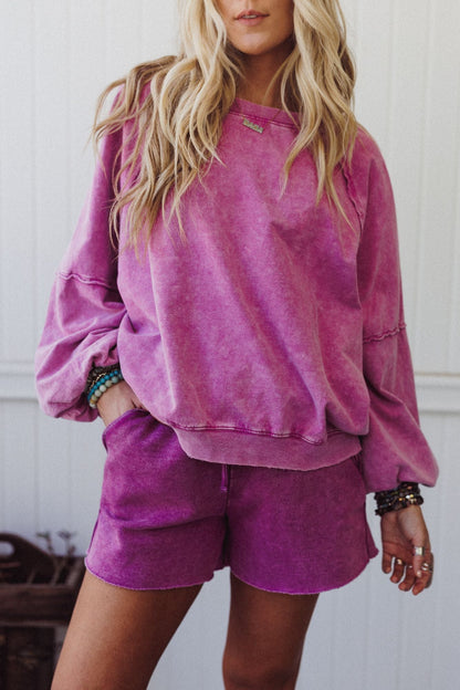 Hibiscus Haze Pullover - Orchid