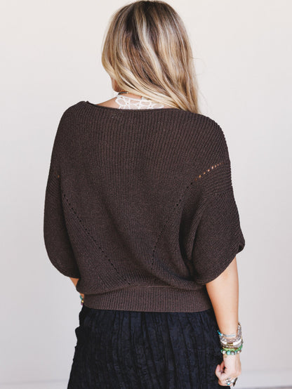 Somewhere Soft Sweater Top - Charcoal