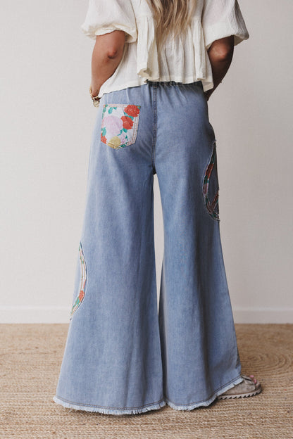 Peace + Florals Pants - Denim