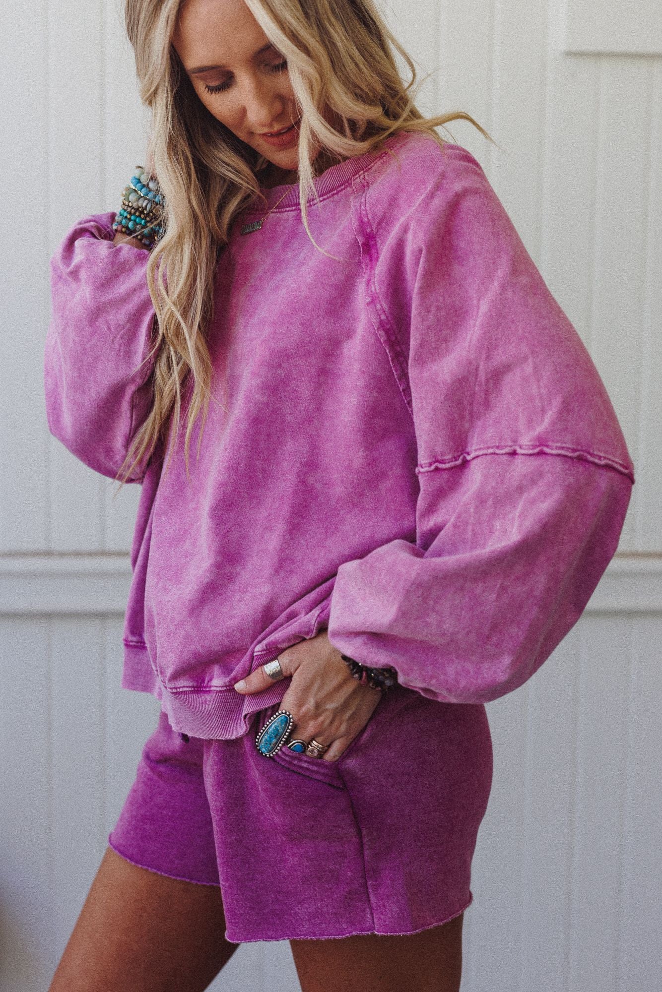 Hibiscus Haze Pullover - Orchid