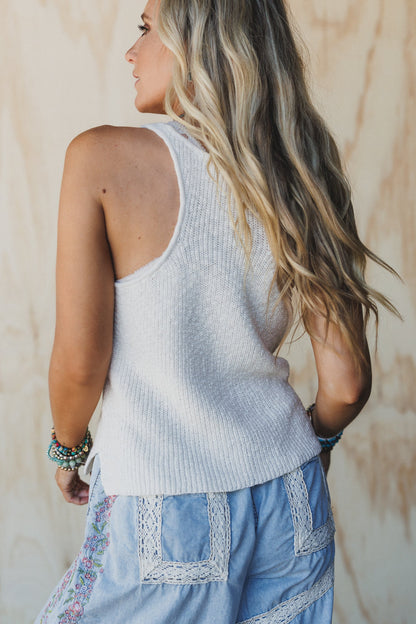 Isola Sweater Tank Top - Cream