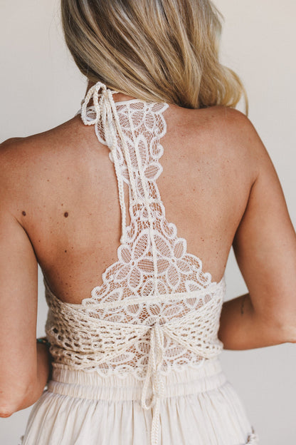 Keilani Halter Tie Top - Natural