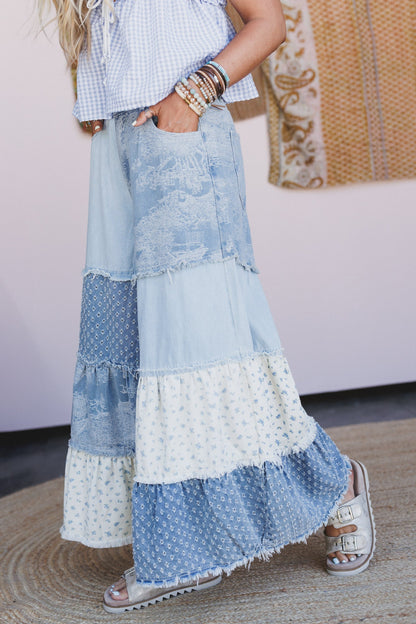 Jane Tiered Pants - Denim