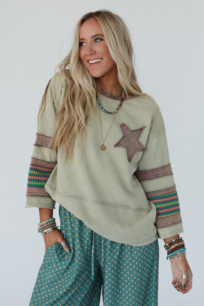 Starbeam Pullover Top - Sage
