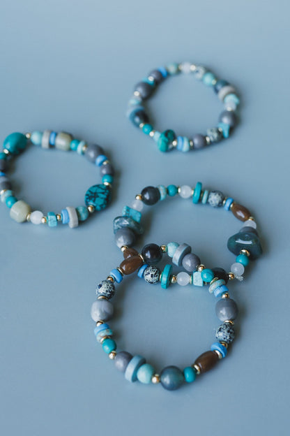 Nika Bracelet Set - Blue Multi