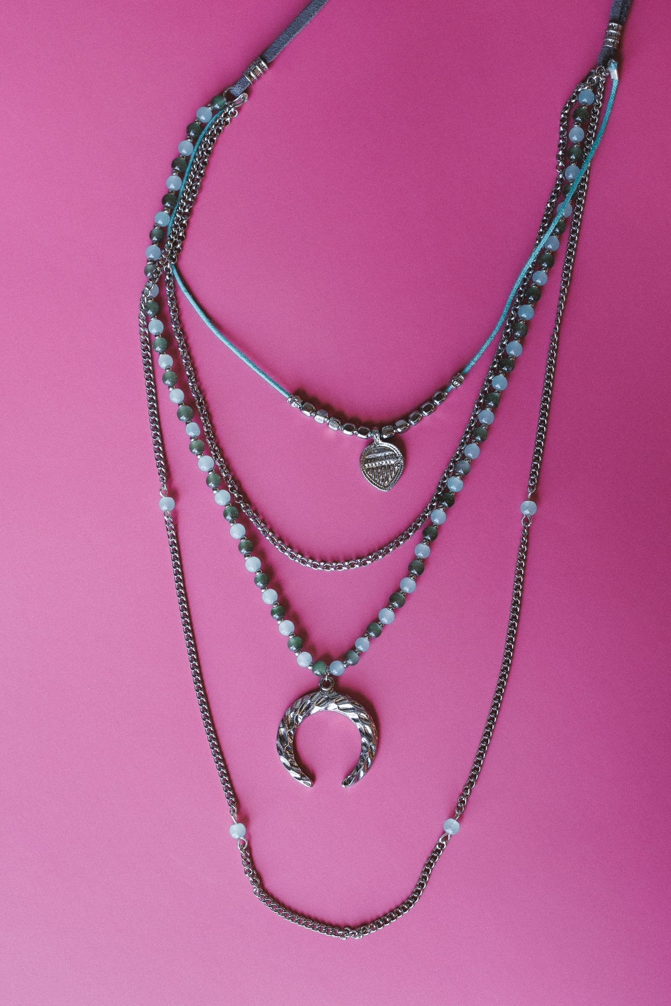 Firelight Layered Necklace - Blue