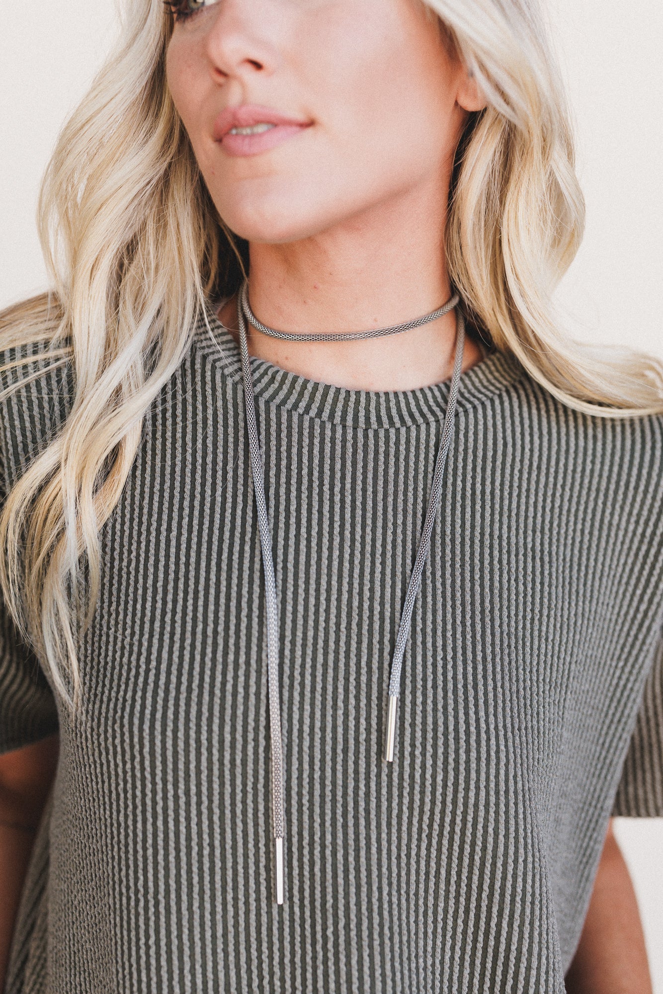 Horizon Drop Necklace - Silver