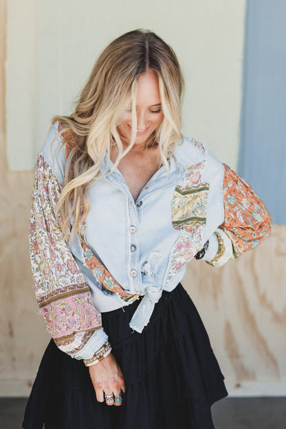 Lush Layers Button Down Top - Blue