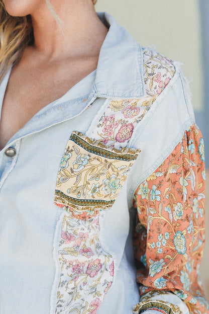 Lush Layers Button Down Top - Blue