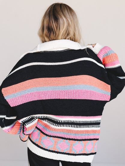 Opal Patterned Pullover - Black Multi