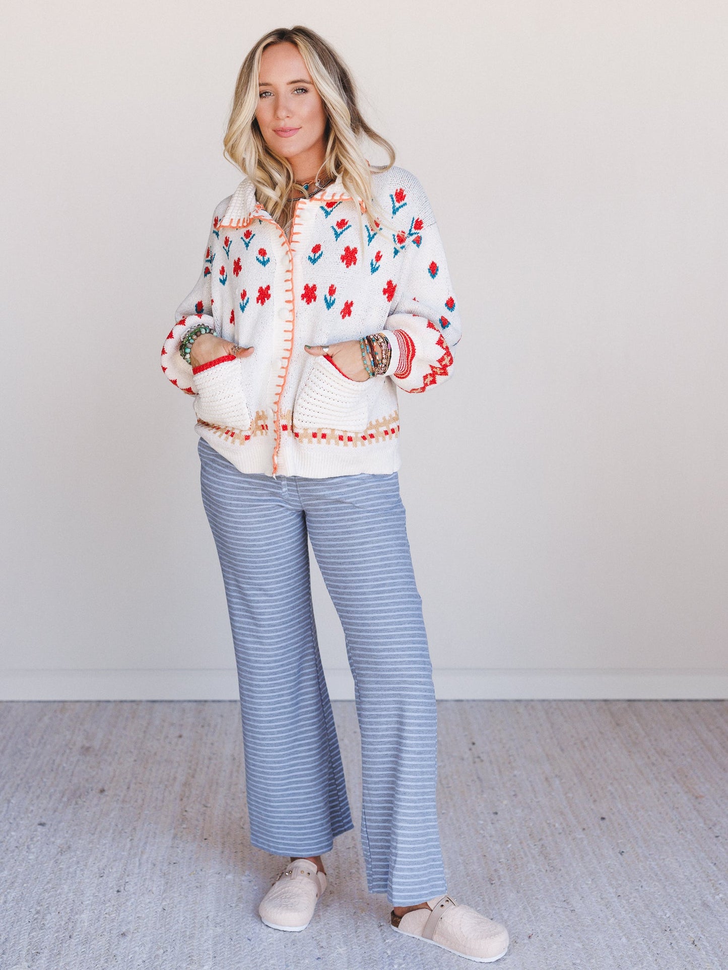 Smooth Sailing Striped Pants - Blue