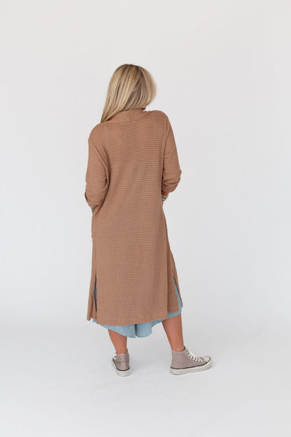 The Nest Jayde Waffle Knit Cardigan - Taupe