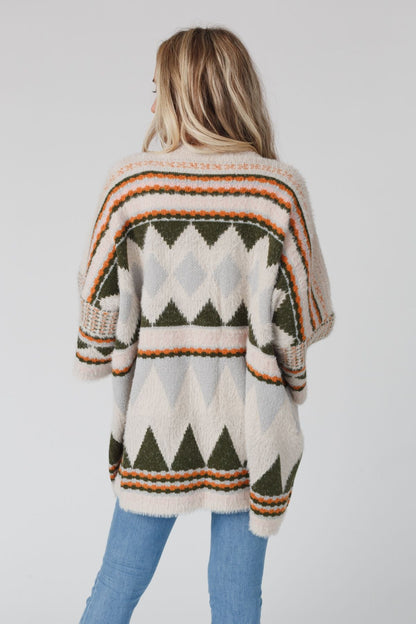 Keep It Up Oversized Cardigan - Olive