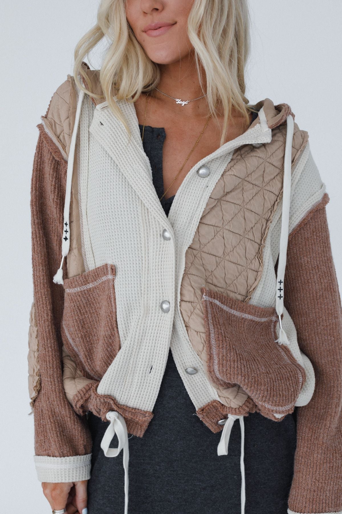 Leighton Button Up Jacket - Chocolate