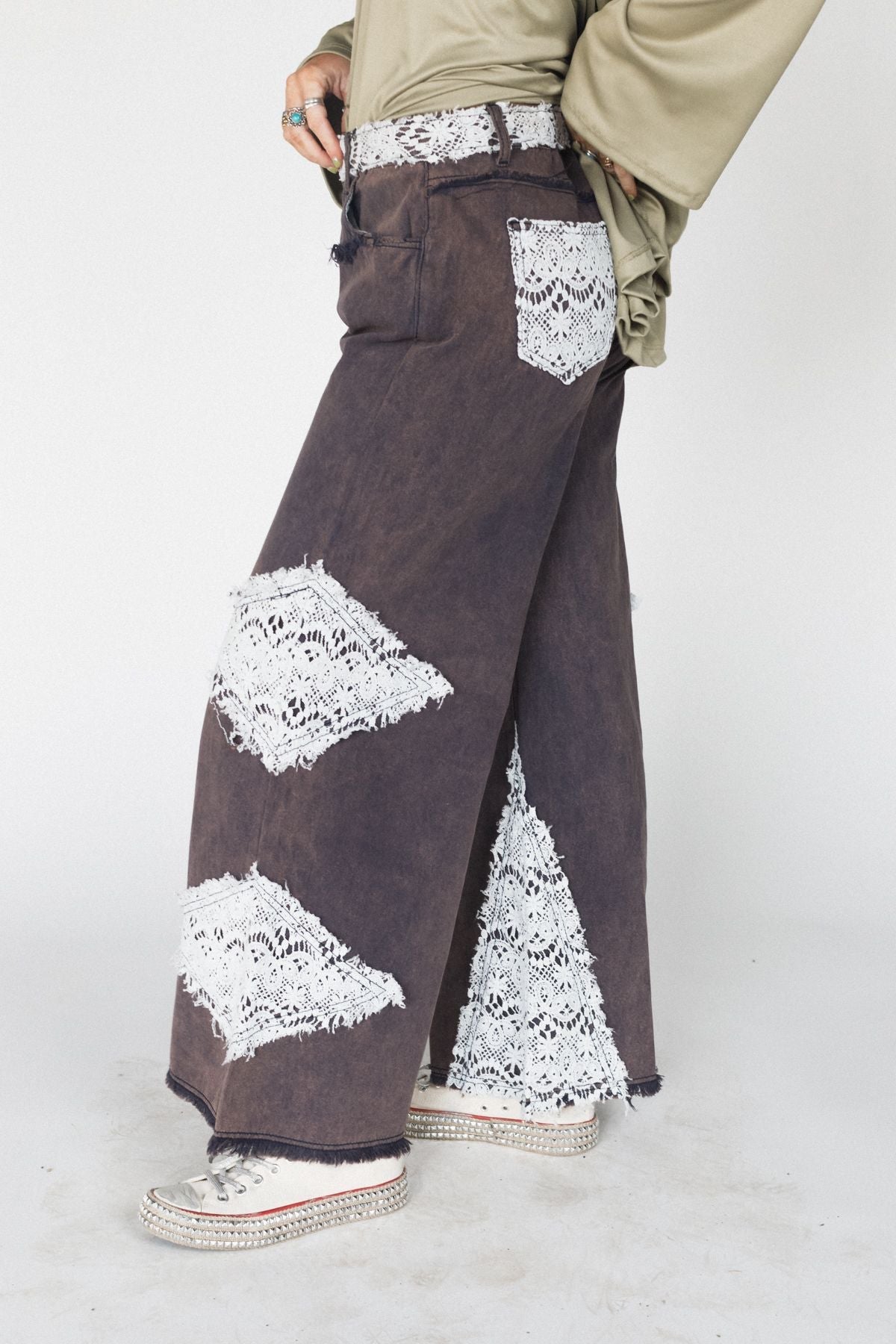 Crosby Crochet Patch Jeans - Navy