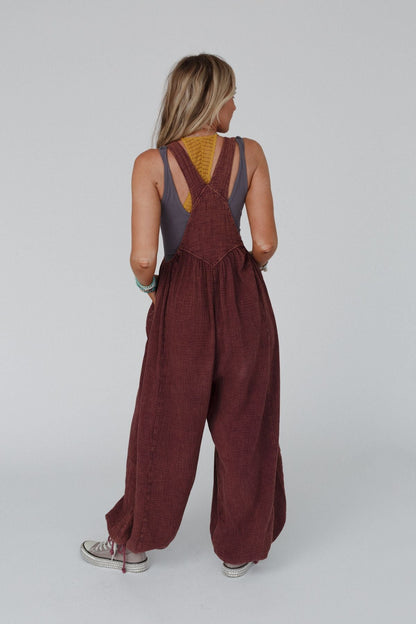 Coastal Muse Wide Leg Jumpsuit - Plum