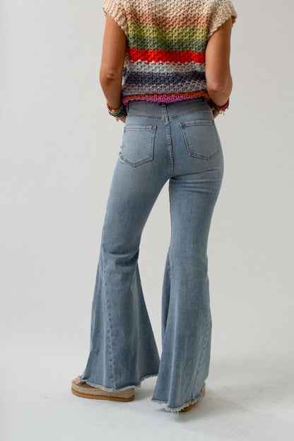 The Nest Indigo Flare Bell Bottom Jean - Light Wash
