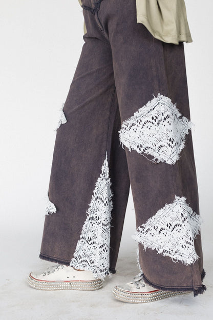 Crosby Crochet Patch Jeans - Navy