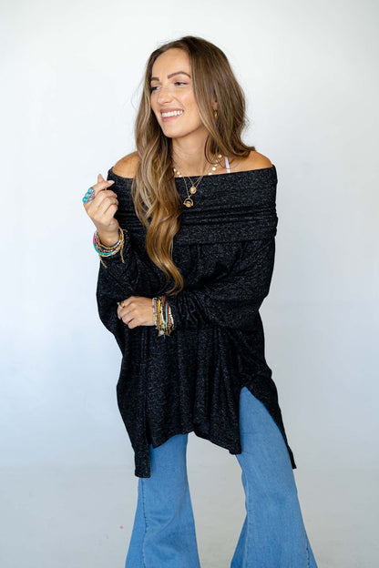 The Nest So Versatile Flowy Knit Sweater - Charcoal