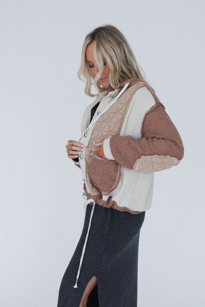 Leighton Button Up Jacket - Chocolate