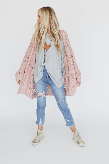 Cara Oversized Cardigan - Pink