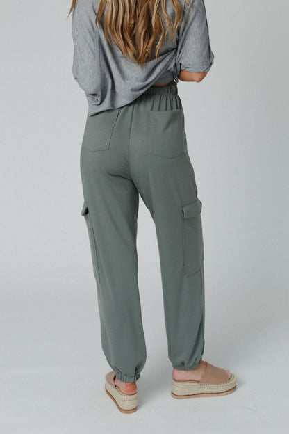 The Nest Easy Mornings Cinched Pants - Light Olive