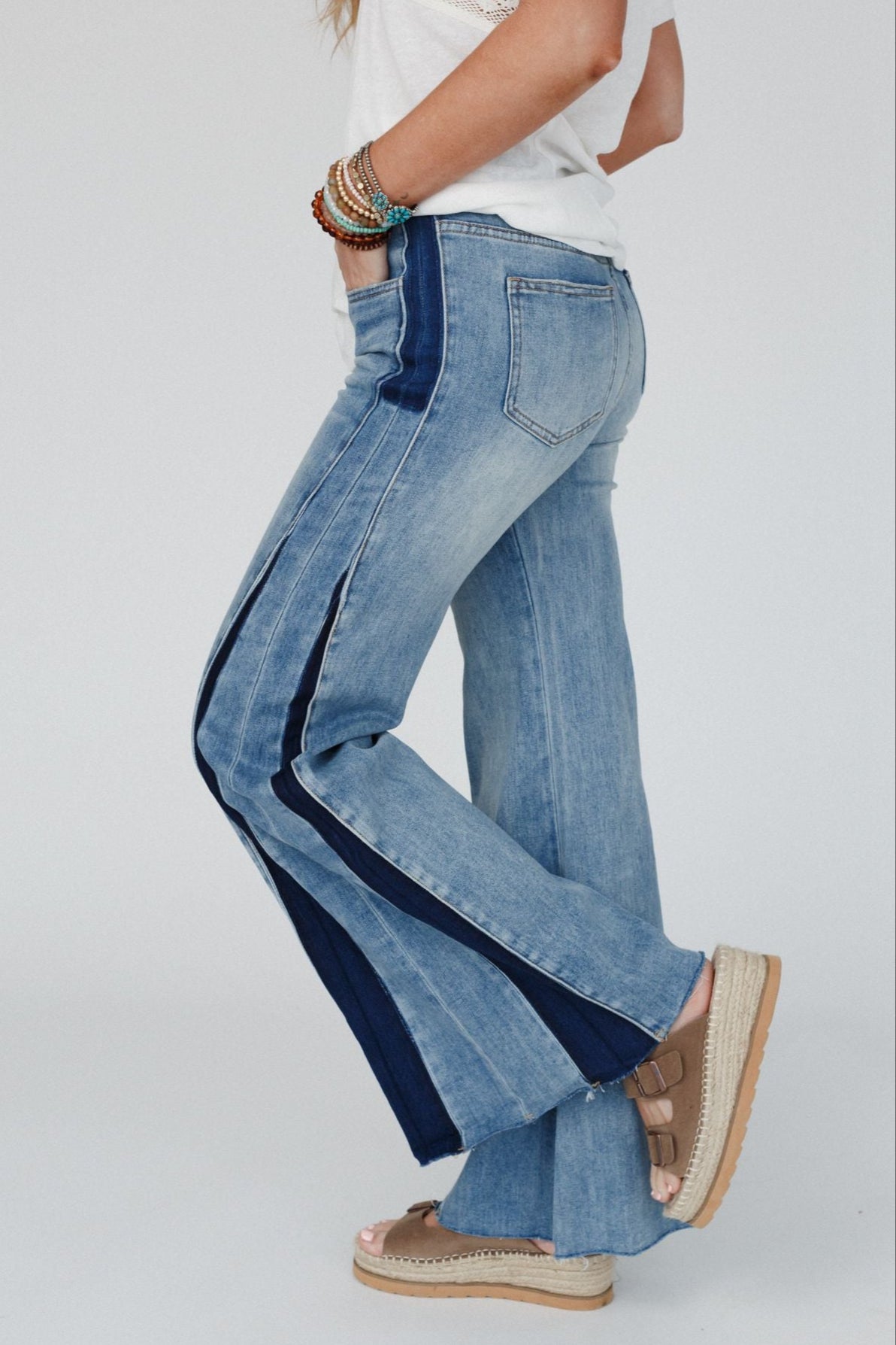 Retro Revival Wide Flare Jeans - Blue