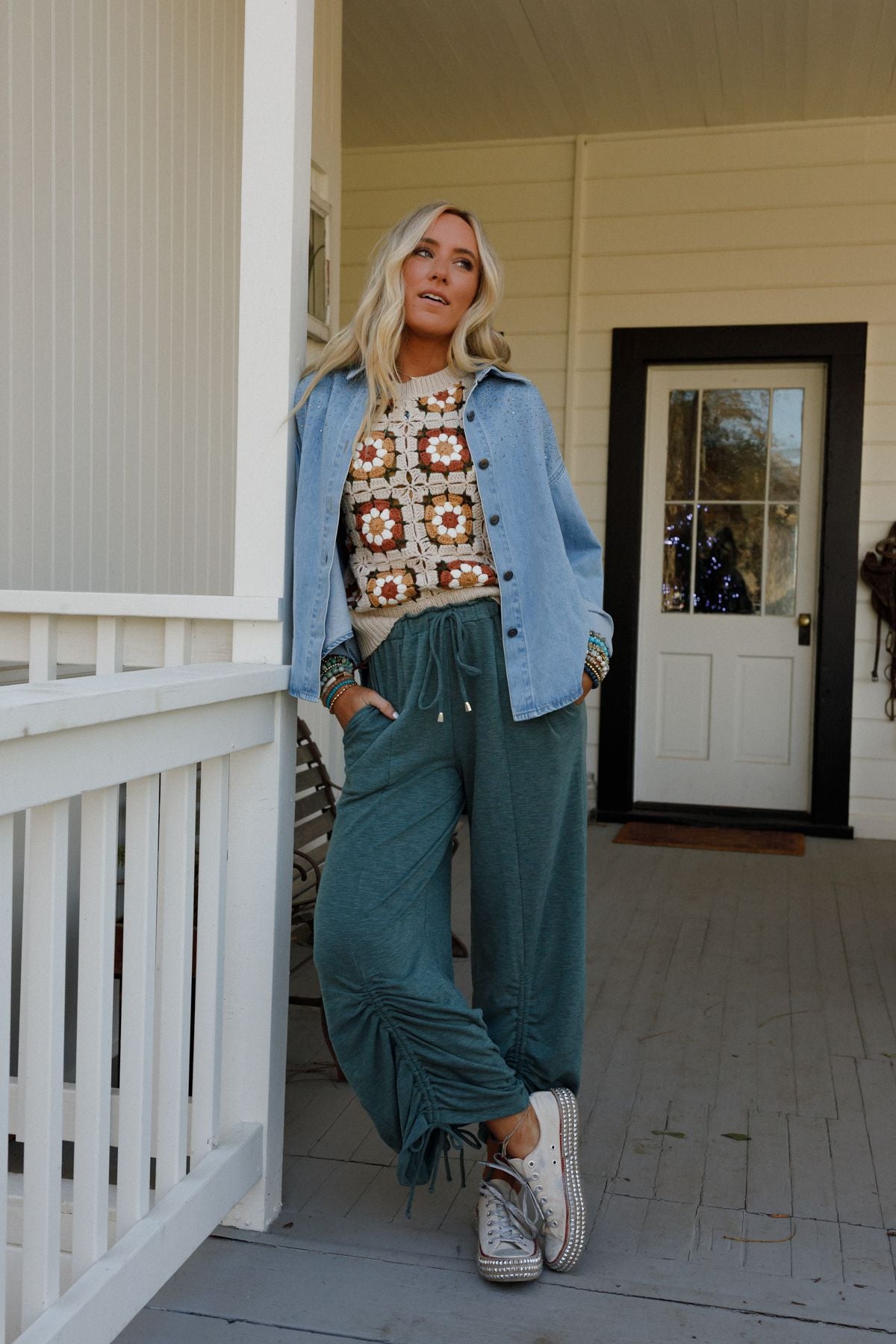 The Nest Solie Cinched Pants - Green Olive