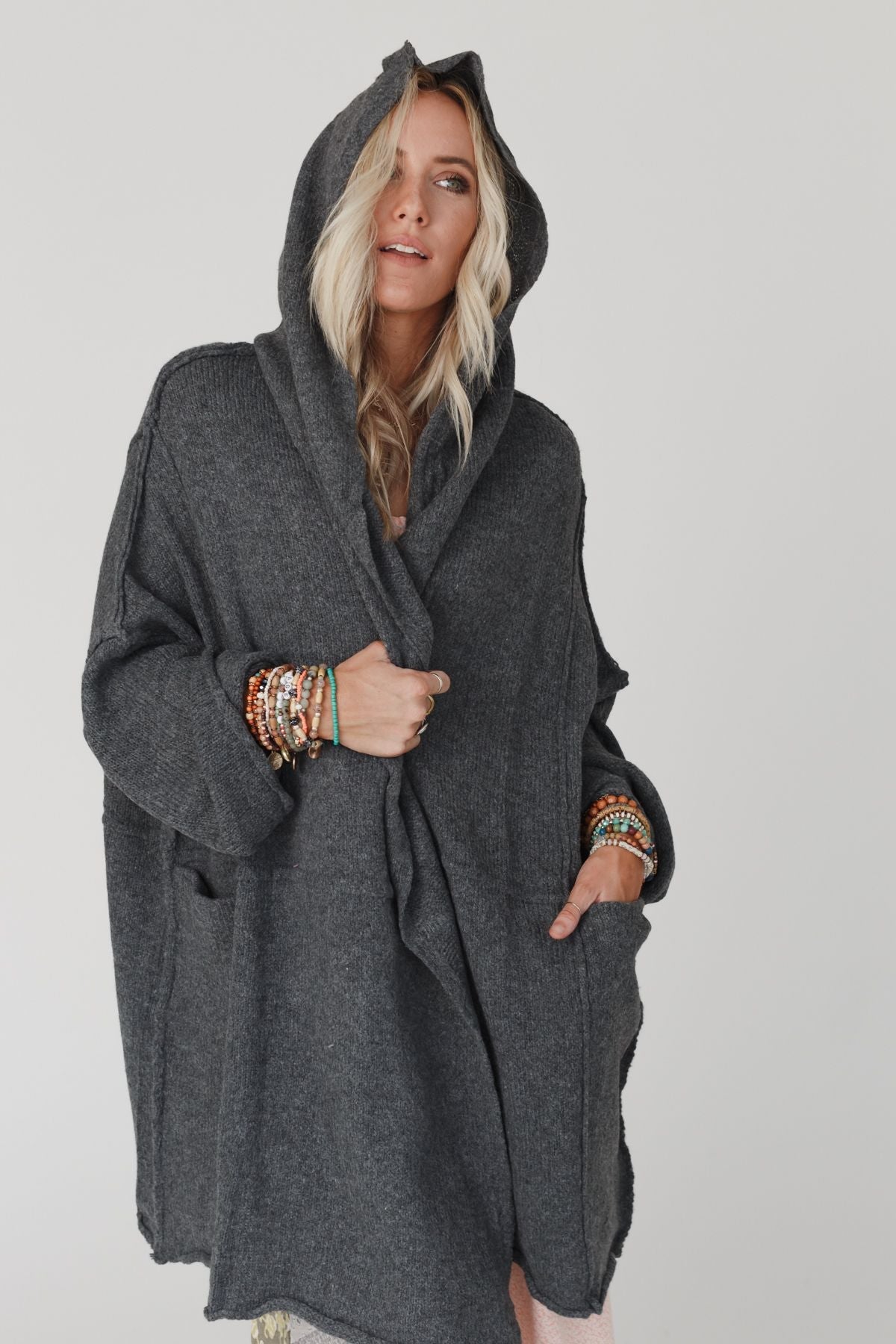 Charlie Oversized Cardigan - Charcoal