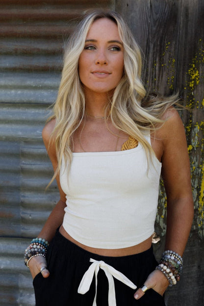 Cotton Skies Cami Top - Bone